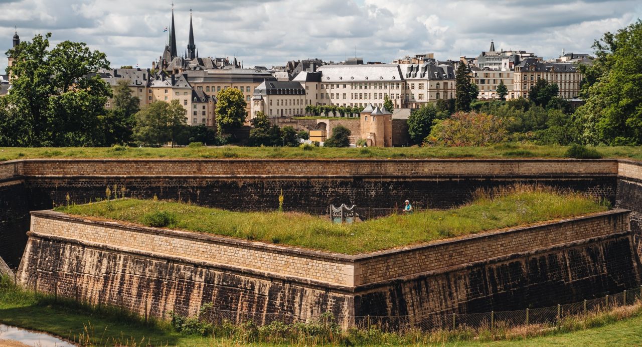 Beautiful view of Luxembourg city from the "Parc des Trois Glands"